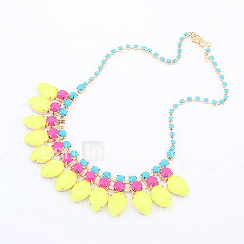 Shadela Candy Color Drop Shape Yellow Fashion Necklace CX132 2