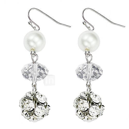 Ginasy Glass Bead Pearl Drill Earring