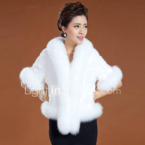 Half Sleeve Shawl Faux Fur Party/Casual Jacket(More Colors)