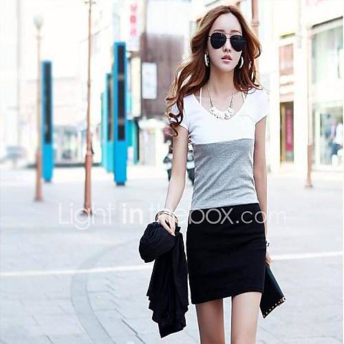 Womens Nice Short Multicolor Cotton Dress