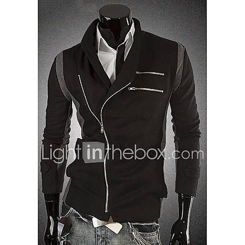 Mens Stylish Contrast Color Splicing Jacket