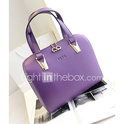 Daidai Womens Candy Color Dumpling Shaped Purple Tote