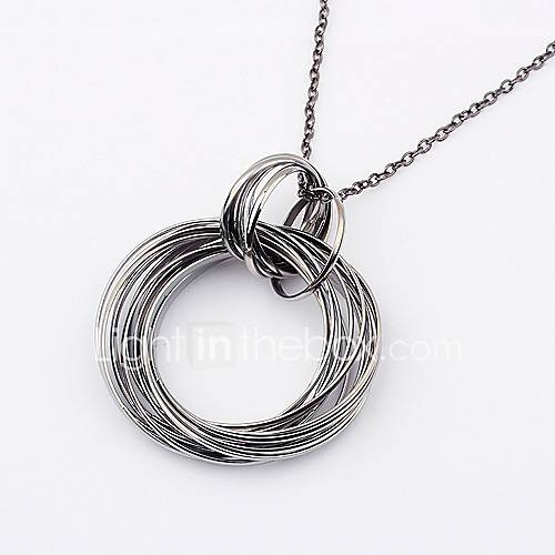 Shadela Metal Circle Black Fashion Necklace CX149 2