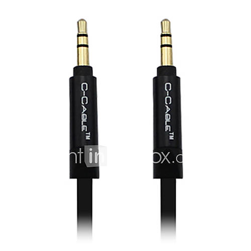 C Cable AUX 3.5mm M/M Audio Cable Black Flat Type (0.75M)