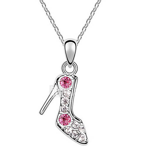 Xiaoguo Womens High Heeled Shoe Pendant Necklace(Screen Color)