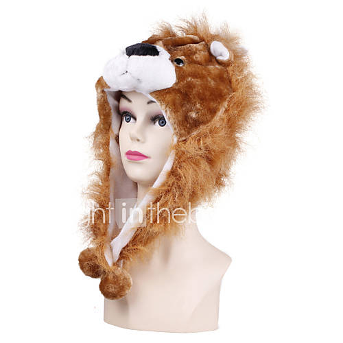 Unisex Female Lion Brown Warm Fuzzy Kigurumi Aminal Beanie