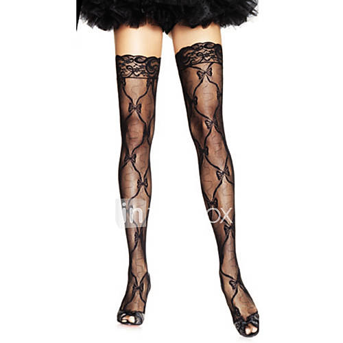 Womens Lace Floral Stretchy Stockings