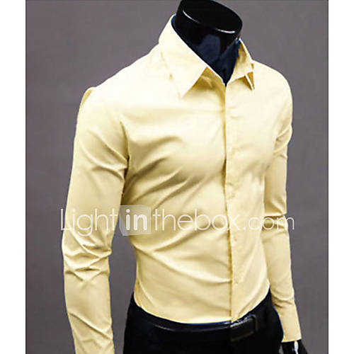 MSUIT Fashion Cultivate OneS Morality MenS Long Sleeve Shirt Z9178