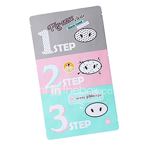 [Holika Holika] Pig Nose Clear Black Head 3 Step Kit (Open Blackhead Out Close , Pore Care Strips) 5ea