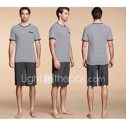 Summer Modal Cotton lovers Fringe Home Furnishing Cothes Mens Stretchable Big Code Short Sleeved Pajamas Suit