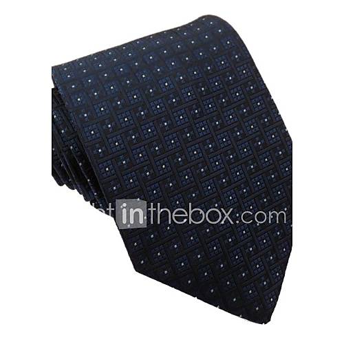 Mens Fashion Italy Style Navy Blue Plaid Royal Dot Business Leisure Microfibre Necktie