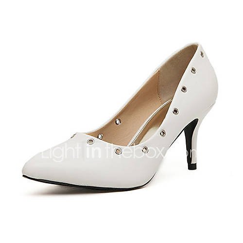 Sunday Womens Sweet Work Sexy Stiletto Heel Pu Leather White Pumps