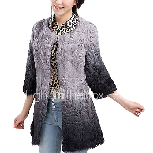 3/4 Sleeve Collarless Wool Party/Casual Coat(More Colors)