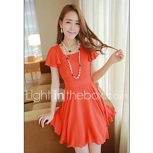 Womens Ruffled Hemline Short Sleeve Mini Dress