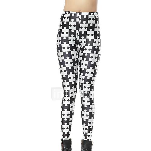 Elonbo Jigsaw Puzzle Style Digital Painting Tight Women Leggings