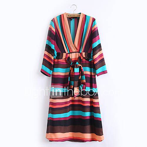 Womens Rainbow Color Slim Dress