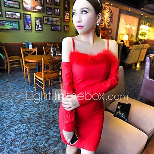 Nishang Sexy Nightrabbit Hair Decoration Cultivate OneS Morality Dress(Red)