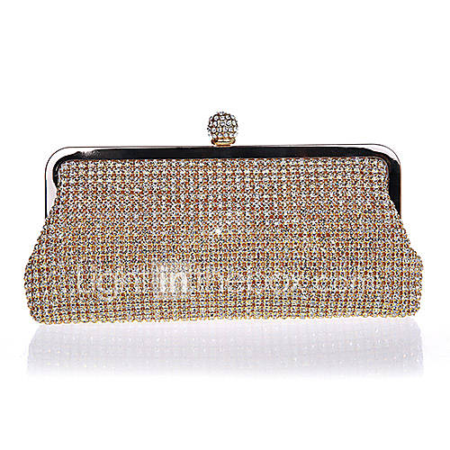 Jiminy Womens Top Grade Diamond Evening Clutch Bag(Gold)