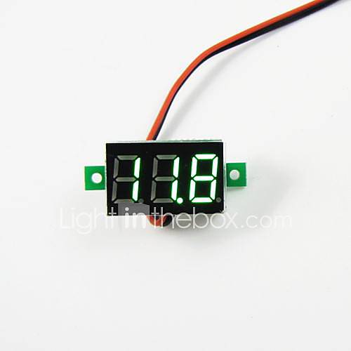 Ultra Mini Size 4.5V to 30V No Power Required Green LED Volt Meter