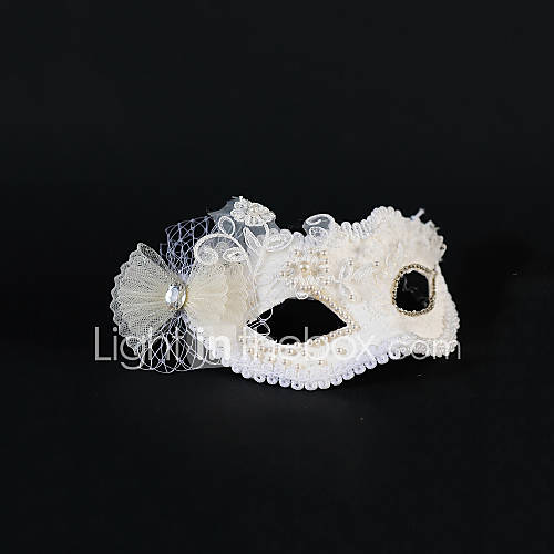 Elastic Tulle And Lace Wedding/Party Masks With Rhinestones