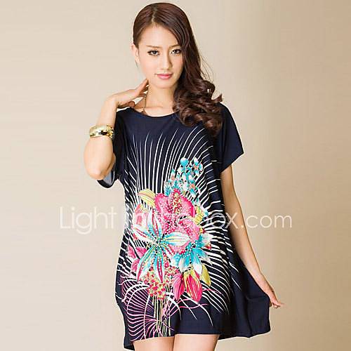 Guangzhou Boutique for Ladies Special Large Size Dress Printed Stretch(Tailoring Random)