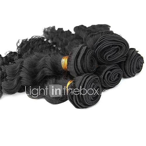 Brazilian Deep Wave Weft 100% Virgin Remy Human Hair Extensions Mixed Lengths 22 24 26 Inches