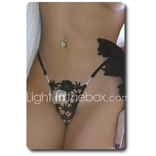 Womens Lola Luna Guil Black Lace Thong