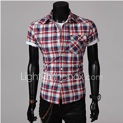 ZZT Plaid MenS Fashion Casual Shirts