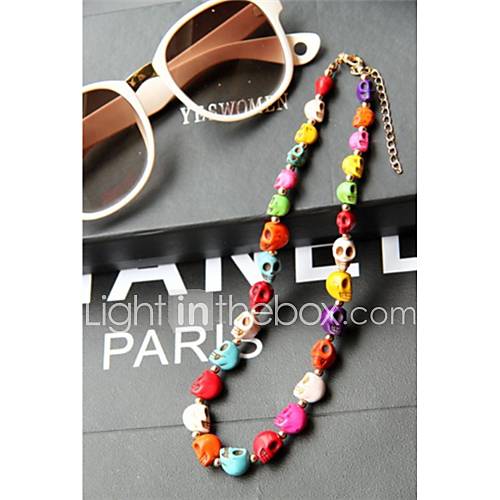 Daphne Colorful Skulls Necklace(Screen Color)