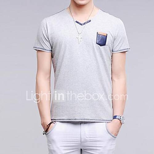 Mens Round Neck Slim Short Sleeve T shirt