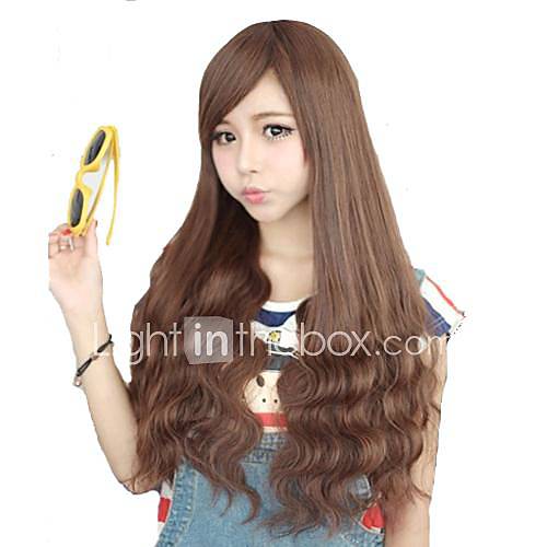 Capless Side Bang Synthetic Stylish Long Wavy Wigs 3 Colors Available