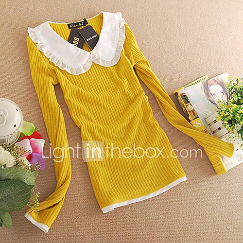 Meitiantian Round Long Sleeve Yellow Bottoming Shirt