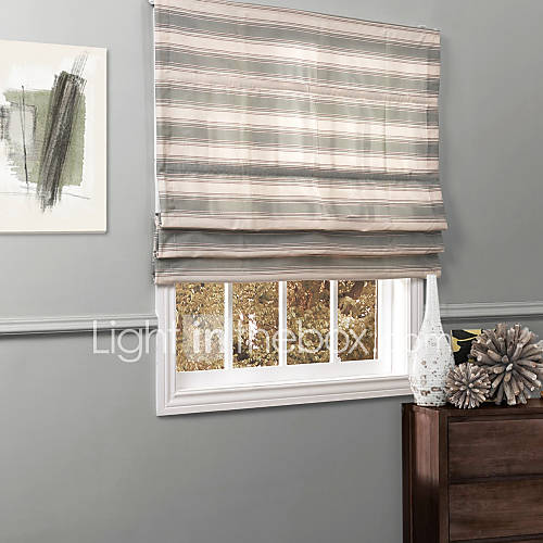 Retro Green Stripe Pattern Eco friendly Roman Shade