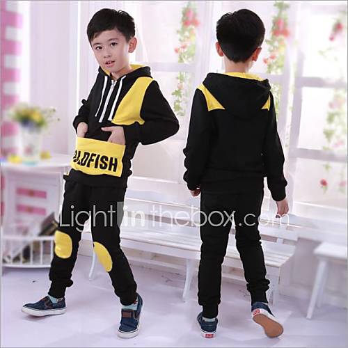 Boys Large Zipper Pocket Casual Sweater Sets