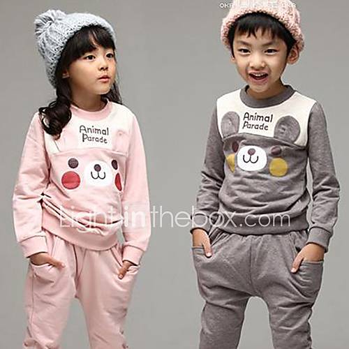 Childrens Lovely Cartoon Casual Long Sleeve Clothing Sets