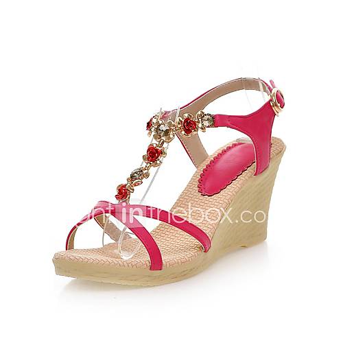 Leatherette Womens Wedge Heel Sling Back Sandals Shoes (More Colors)