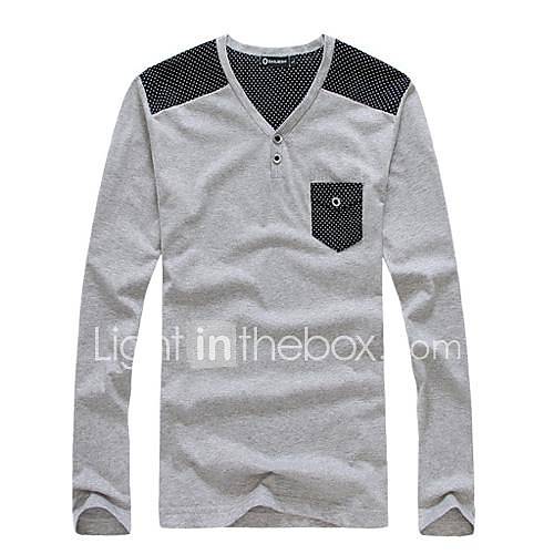 Mens V Collar Leisure Time Shirt