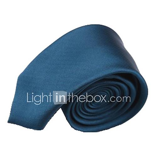 Mens Solid Colour Dark Blue Microfibre Necktie