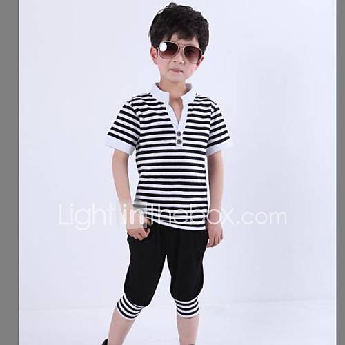 Childrens Black White Striped Clothing Sets