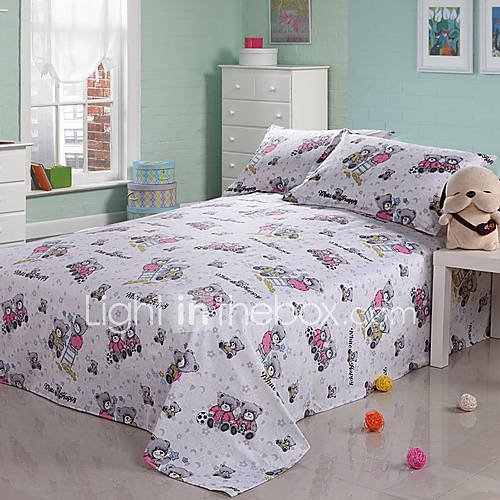 SINUOER Crash Three Piece Bedclothes Love Between Bear(Screen Color)