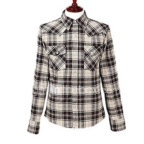 Mens Check Slim long Sleeve Shirt