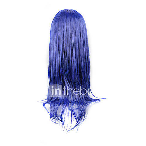 High Quality Cosplay Synthetic Wig Clannad Side Bang Straight Long Wig(Blue)