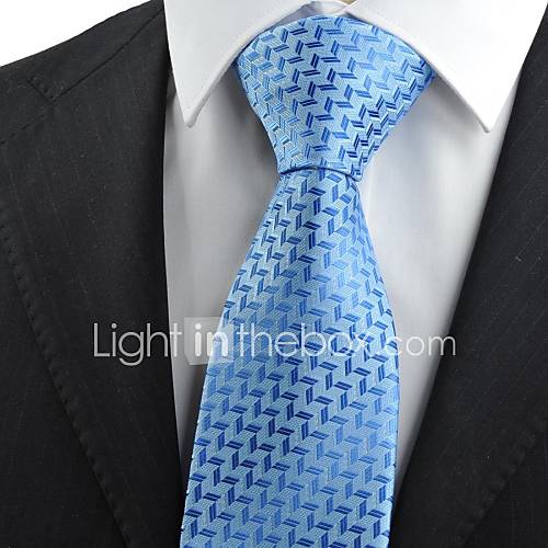 Tie New Blue Diamond Pattern Mens Tie Suit Necktie Wedding Party Holiday Gift