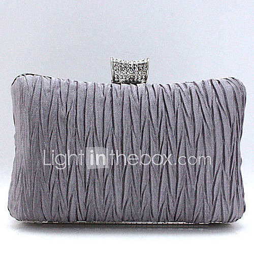 Jiminy Womens Top Grade Fold Evening Clutch Bag(Light Gray)