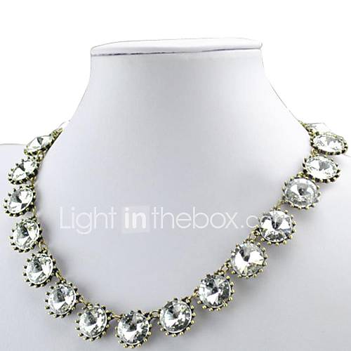 White Rhinestone Cluster Necklace Trendy Bridal Jewelry