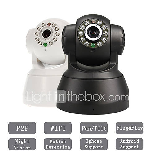 Pan Tilt Wireless Audio Indoor P2P IP Camera (1/4 Inch CMOS, Lens 3.6mm)