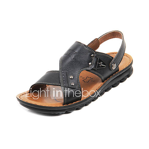 Leather Mens Flat Heel Comfort Sandals Shoes (More Colors)