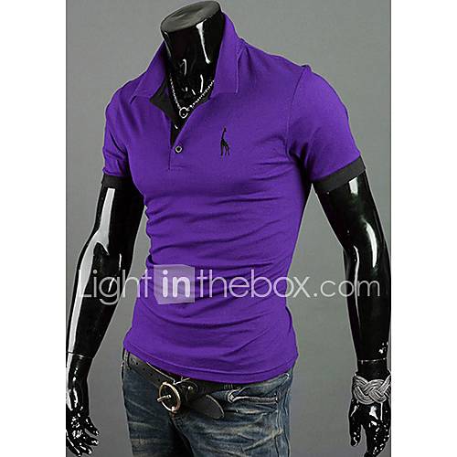 Chaolfs Mens Large Size Short Sleeve Fawn Polo Shirt (Purple)
