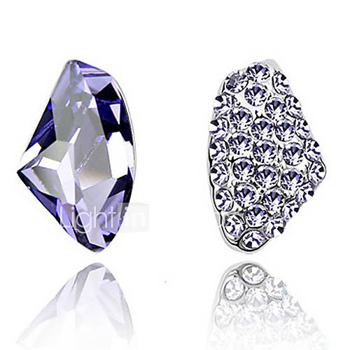 Xingzi Womens Charming Lilac Made With Swarovski Elements Crystal Stud Earrings