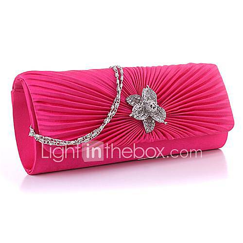 Womens Korean version of the new wrinkles Diamond Clutch evening bag handbag stereotypes(lining color random)